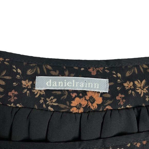 Daniel Rainn Top Womens 1X Floral Square Neck Short Sleeve Boho Peasant Cottage - Picture 4 of 12